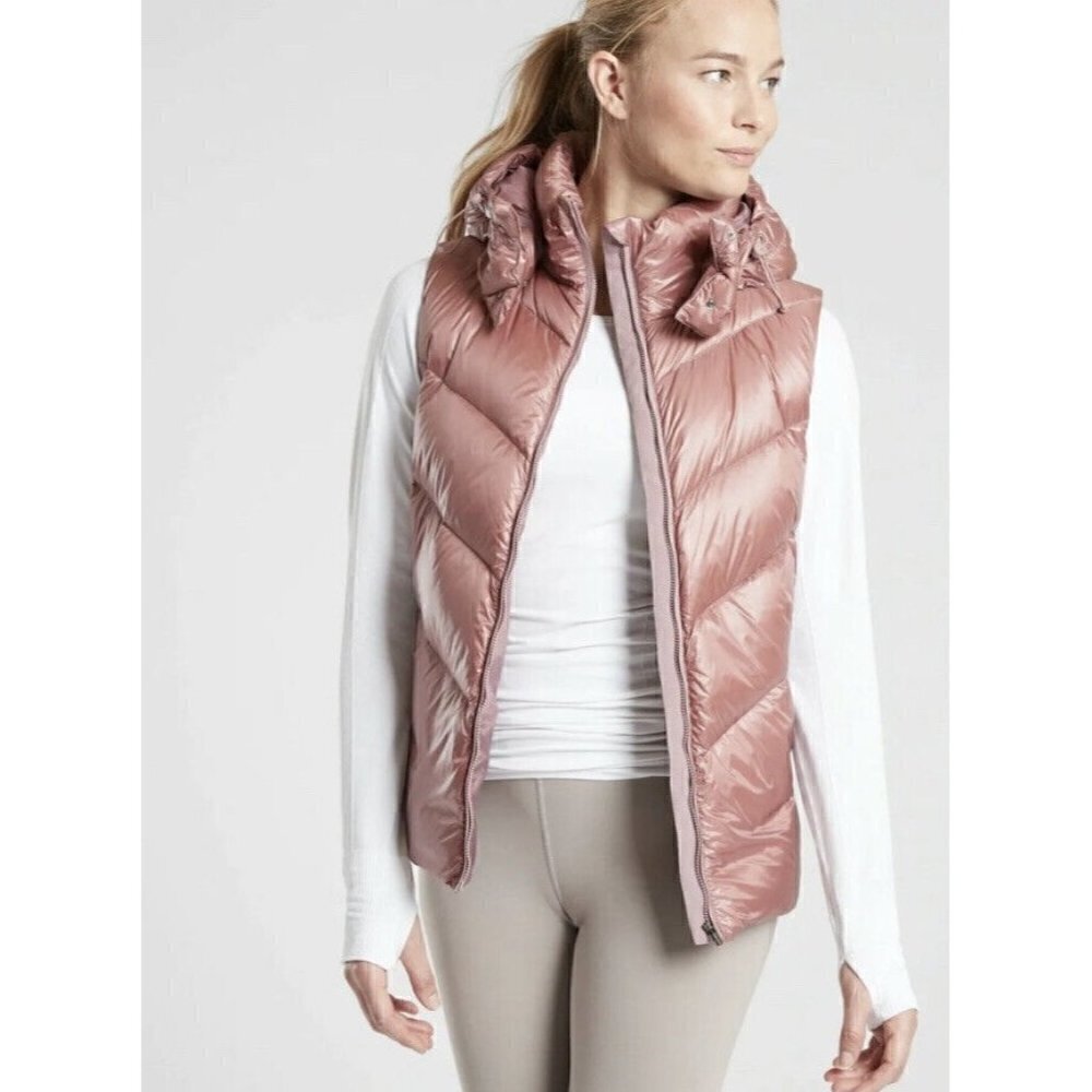 Athleta Lofty Down Vest, Dogwood Mauve SIZE M #486244 T0217 - Picture 6 of 8